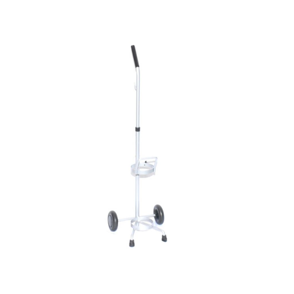 Single E Cylinder Oxygen Cart with Adjustable Handle and Powder Coat Finish
