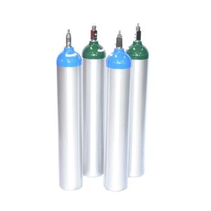 Set of 4 E-Size Medical Cylinders – 2 O₂ CGA 870 and 2 N₂O CGA 910